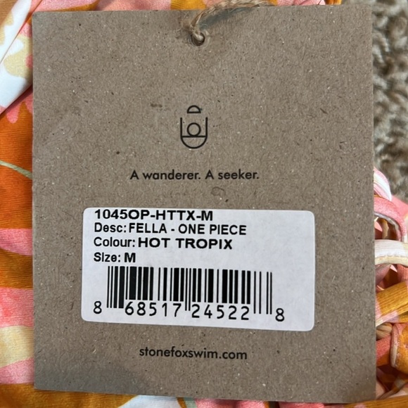 Stone Fox Fella One Piece Swimsuit Size M In Hot Tropix - Picture 9 of 10